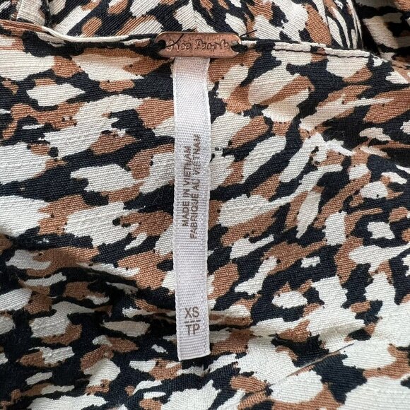 Free People French Quarter Mini Wrap Dress Size XS Brown Black Print NWT - Picture 12 of 14